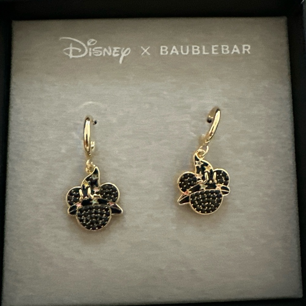 Disney Baublebar Mickey Minnie Witch Hat Dangle Halloween earrings NIB